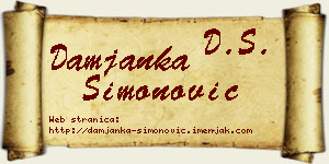 Damjanka Simonović vizit kartica